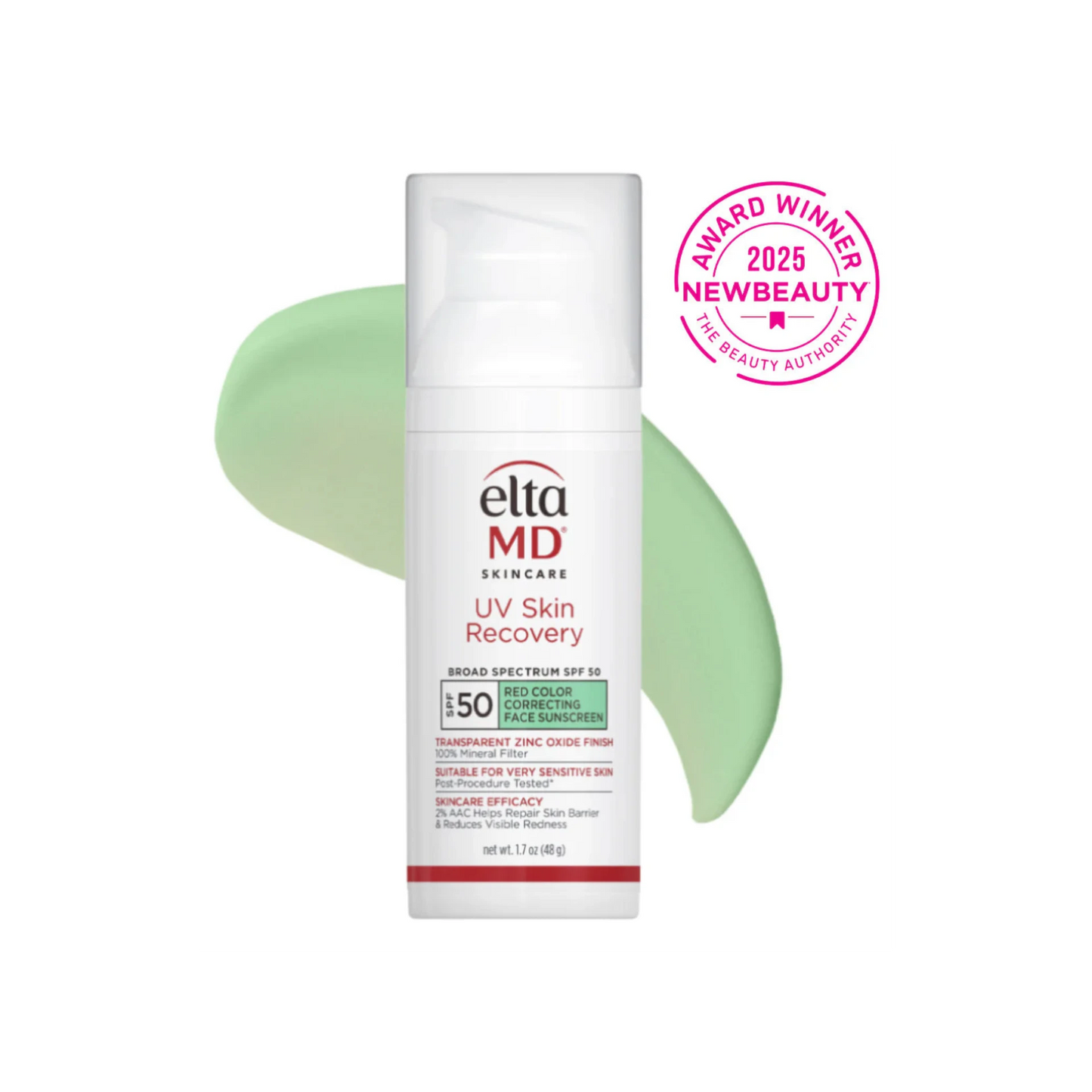 EltaMD UV Skin Recovery Red Color Correcting Green Tint Broad Spectrum SPF 50